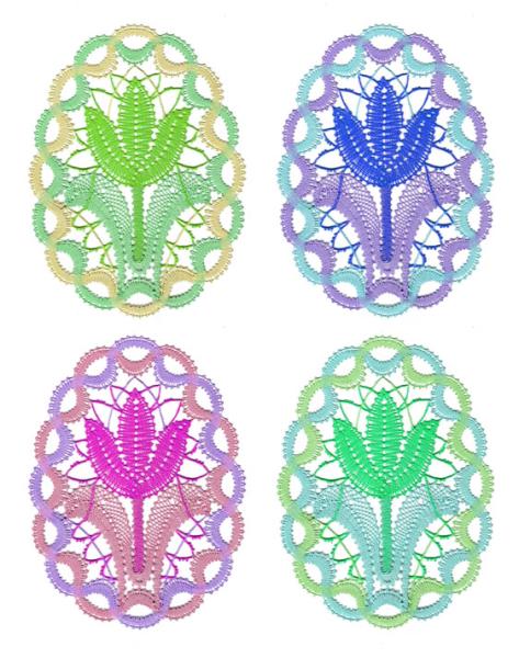 643 Klöppelbrief  Osterei "Tulpe"